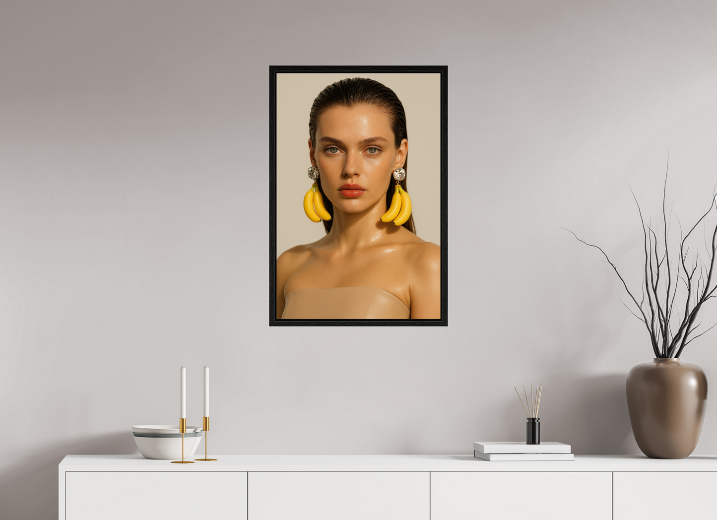 50 x 75 cm, Floater Frame Banana Bling