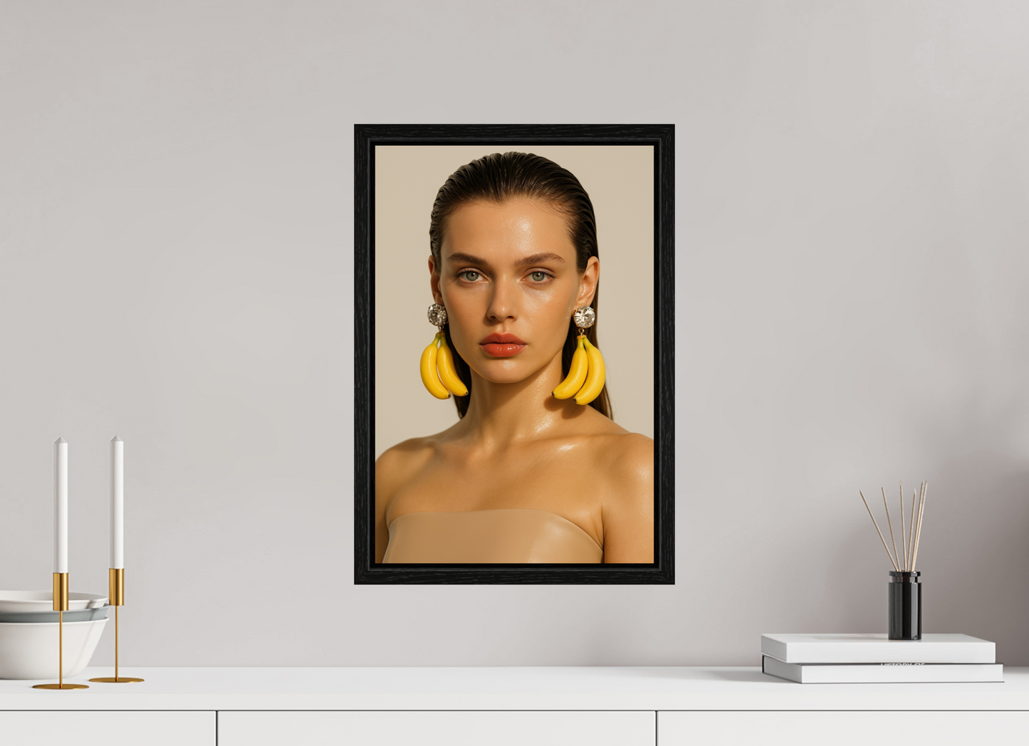 30 x 45 cm, Floater Frame Banana Bling